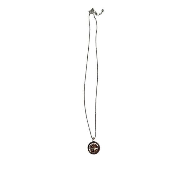 Silver and Gold Compass Necklace - Picture 1 of 4